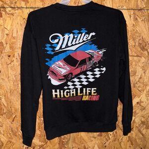Miller High Life Racing Car Graphic Sweatshirt Athleisure Sporty Loungewear M